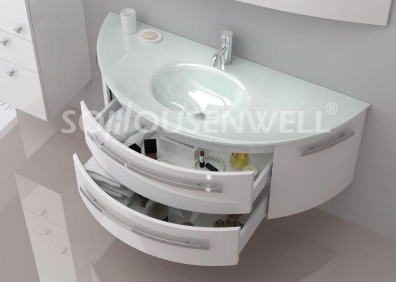 Hotel Modern Storage Vanity PVC Bathroom Cabinet