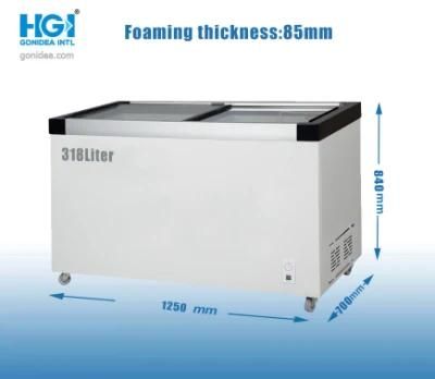 Hgi Commercial Slidding Glass Door Deep Freezer Manufacturer Free Standing Chest Showcase