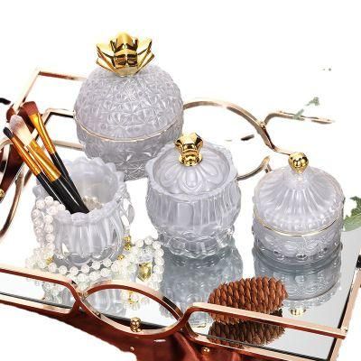 Nordic Glass Jewelry Jar Web Celebrity Scented Candle Storage Jar Candy Jar Home Decor Furnishings Glass Candlestick