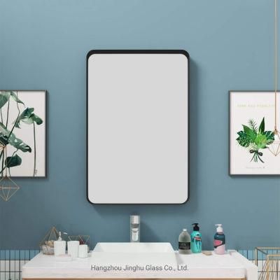 Brushed Gold Metal Framed Bathroom Mirror for Wall Mounted Baroom Vanity Mirror