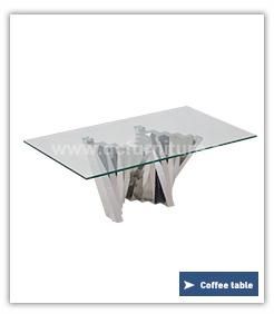 Tempered Glass Console Table with Stainless Steel Base