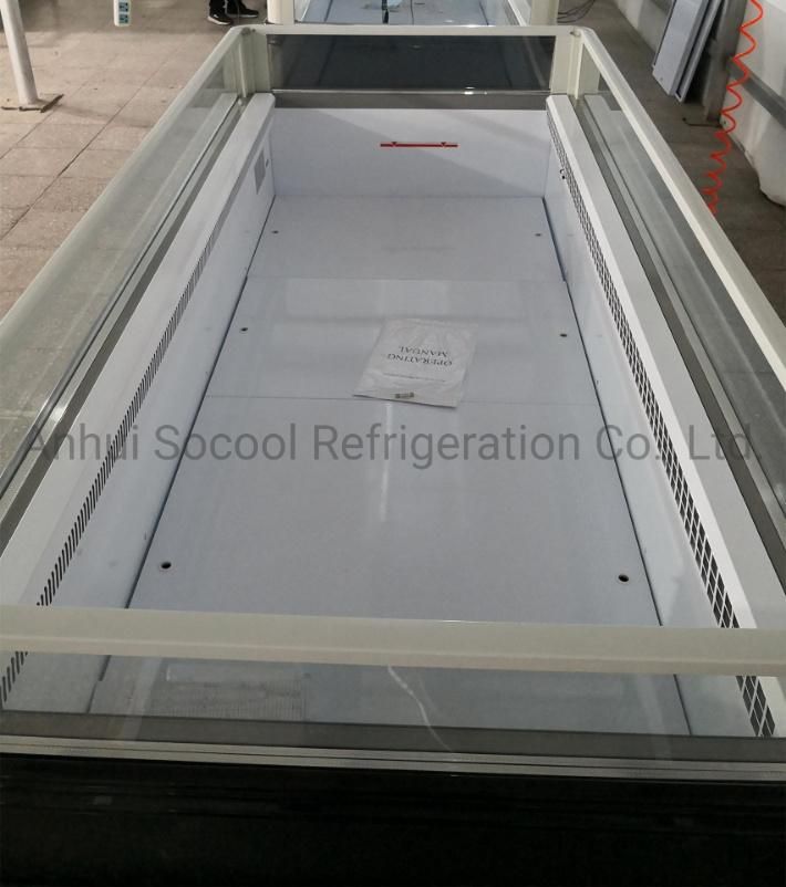 Grab and Go Deep Freezer/Showcase with Top Sliding Glass Doors for Supermarket Frozen Foods/Cooling Display