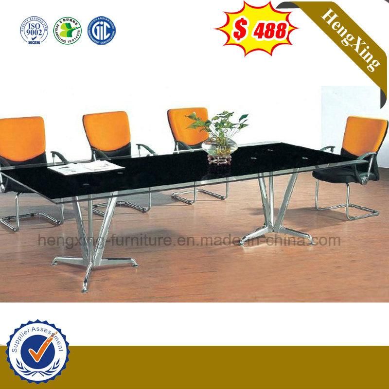 Modern Black Color Tempered Glass Office School Meeting Conference Table
