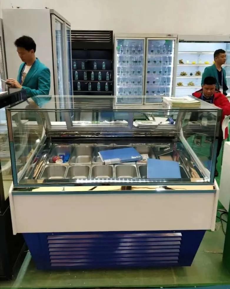 Commercial Refrigeration Equipment Gelato Ice Cream Display Cabinet