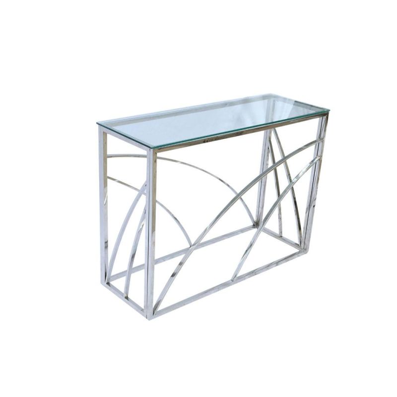 Classic Glass Top Table Modern Living Room Rectangle Side High Table