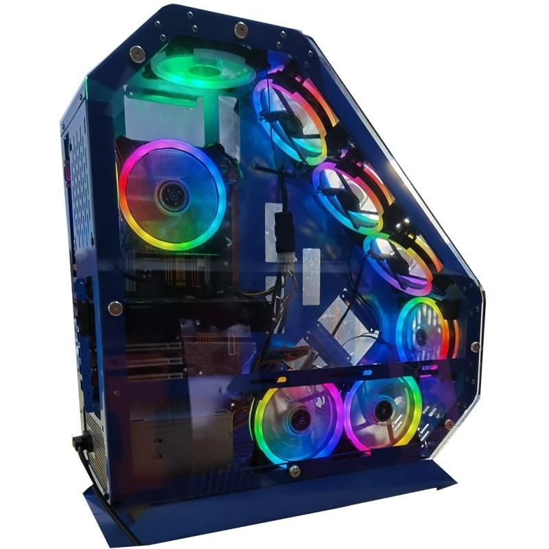 4mm Tempered Side Glass Panel PC Gaming Computer Case Cabinet, 2022 Hot Sale ATX Gaming Case with RGB Cooling Fan, Design Supper Gaming OEM Factory