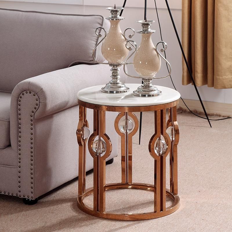 Factory Direct Sales Stainless Steel Glass Side Table