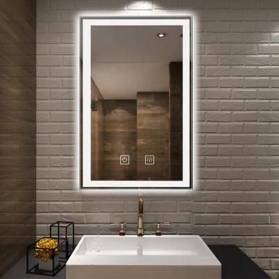 Wall-Mounted Bathroom Mirror with Light, Simple Bathroom LED Makeup Mirror 0673