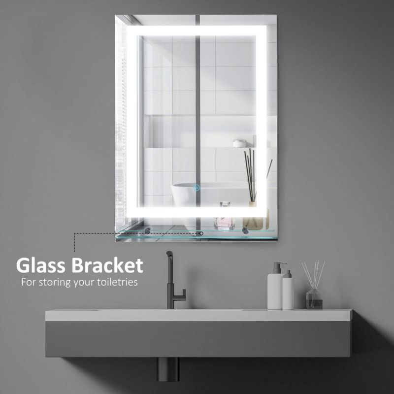 Hot Selling LED Bathroom Mirror with Glass Frame and Touch Switch