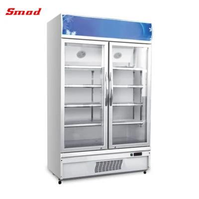 Double Glass Door Supermarket Refrigerator Showcase