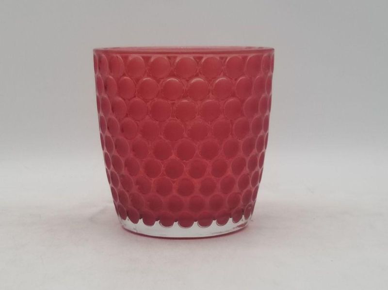 Glass Candle Holder with Various Pattern and Customized Color