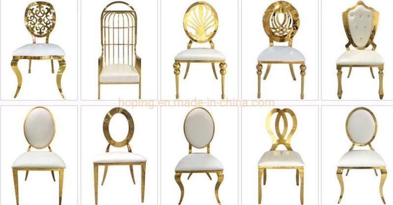 Foshan Decoration Restaurant Outdoor Table Chair Banquet Throne Wedding Event Golden Dining Chair
