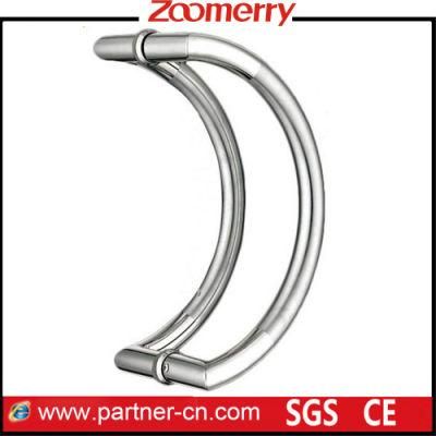 Stainless Steel 304 Bend Pull Handle for Glass Door