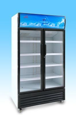 Double Glass Door Upright Display Showcase Chiller