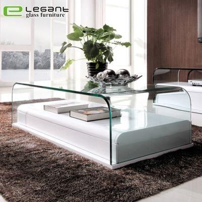 Bent Glass Coffee Tables with MDF Base