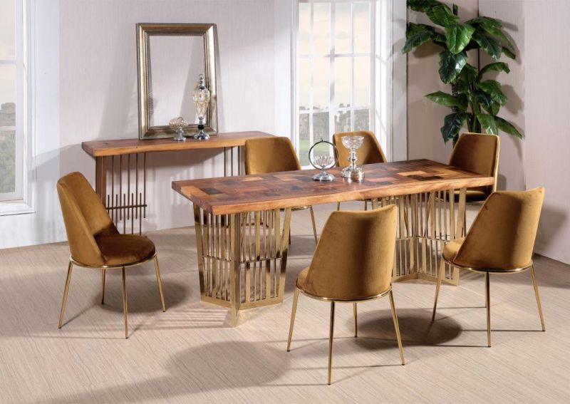 Morden Home Furniture Luxury Round Dining Table with 5-Set for Dining Room