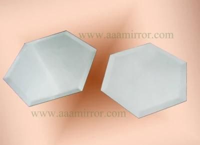 Hot! Qingdao Fashional 5mm Hexagonal Shaped Bathroom Silver Mirror Tiles for Bathroom Decor Usage R=200mm