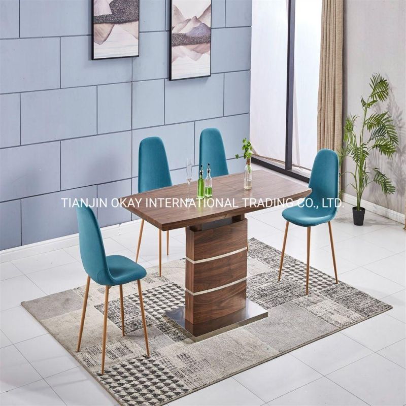 Modern Gold Glass Dining Table Set with Chairs