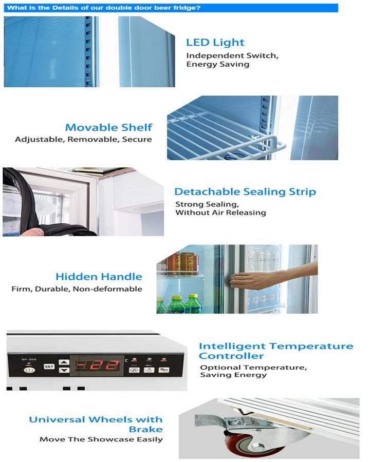 Soft Drink Refrigerated Display Automatic Glass Door Chiller Fridge Cabinet