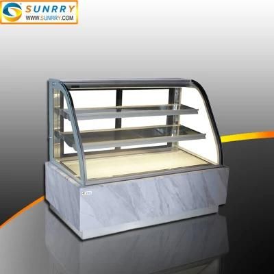 Commercial Curved Glass Marble Cake Showcase Display Cabinet for Starbucks