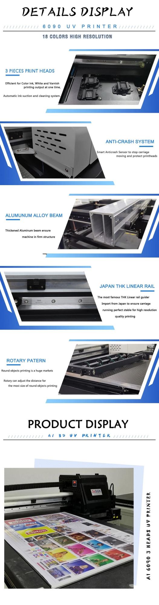 A1 Size Small Format 6090 UV Printer LED Universal UV Flatbed Printer for Mobile Phone Case/Tile/Glass/Bottle