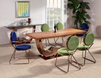 Furniture European Dining Room Garden Metal Table Chairs Set