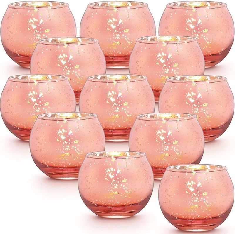 Home Decoration Gift Glassware Mosaic Glass Candle Holder Glass Candle Jars Loaded with Wax or Without Wax