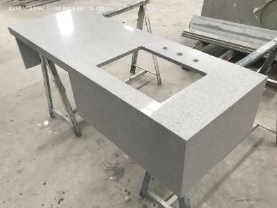 Cheap Custom Grey Glass Quartz Countertop Combo for Kitchen Cabinet/Furniture/Bathroom Vanity/Vanities