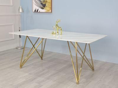 Wholesale Modern Simple Living Room Furniture Office Table Dining Table Set Marble Dining Table