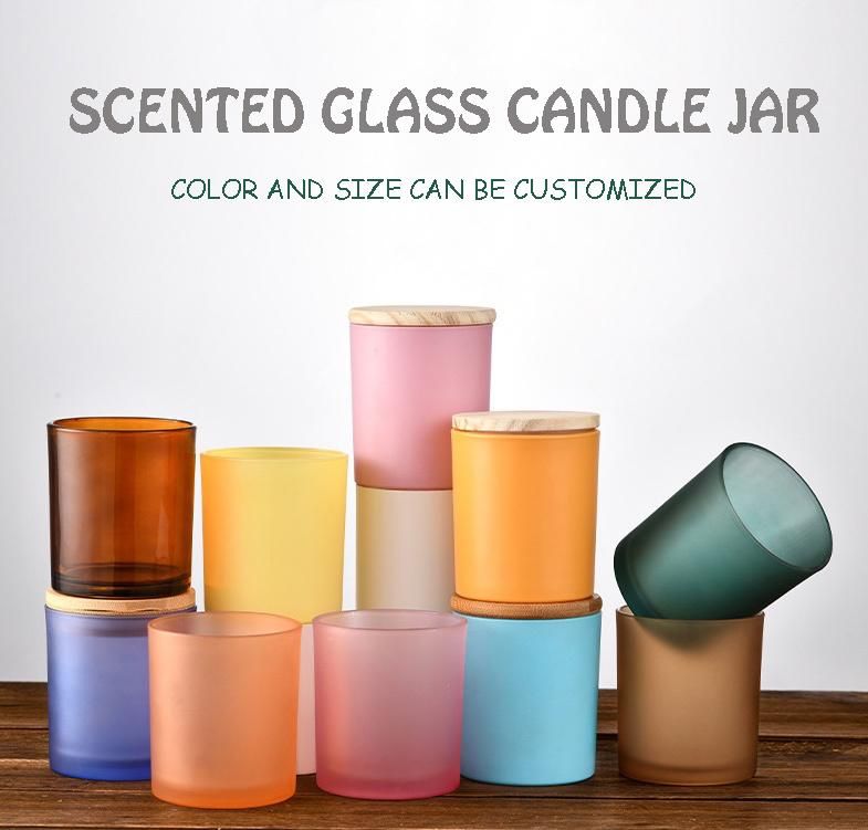 Wholesale Colored Glass Container Candle Jar Glass Candle Holders