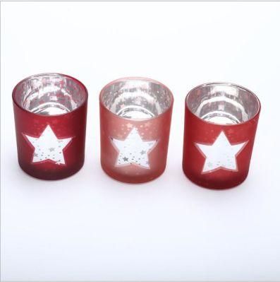 Home Decoration Glassware Gift Electroplated Glass Candle Jar Candle Holder