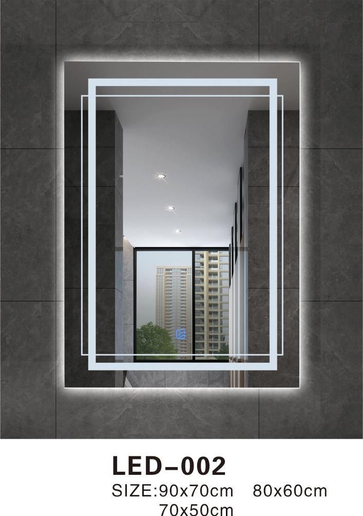 Modern Apartment Bathroom Lighted LED Mirrors Touch Screen