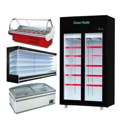 Fan Cooling Supermarket Glass Display Showcase Refrigerator