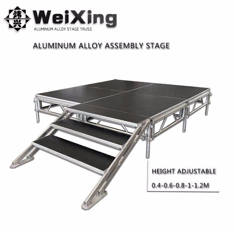 Aluminumin Portable Event Round Lighting Fast Platform Stallation Mobile Truss Podium Glass Stage, Tempered Glass Platform