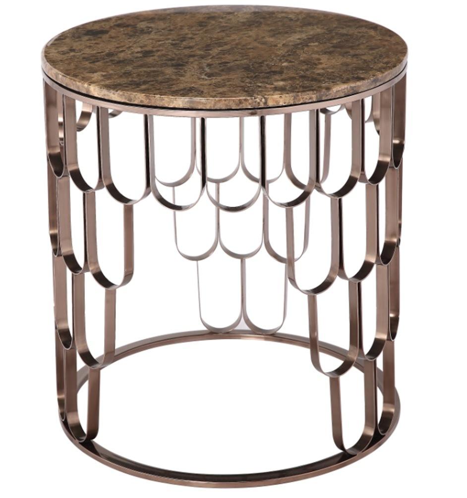Copper Plated Stainless Steel Coffee Table for Home Restaurant Furniture