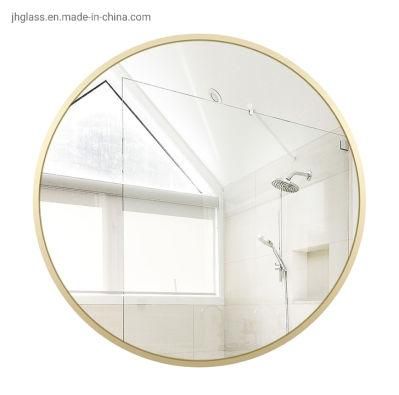 New Design 24 in X 24 in Satin Golden Round Aluminum Alloy Framed Bathroom Vanity Mirror