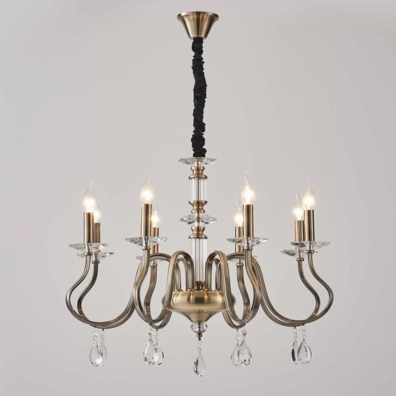 Traditioanl Large Luxury Double Layer Home Lighting Furniture Decorate Indoor Living Room Custom Colour Crystal Bronze Candle Chandelier Factory Supply