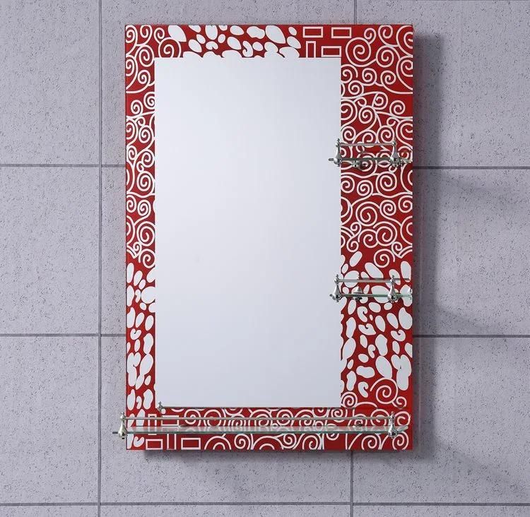 5mm 50X70cm Double Coated aluminum Bathroom Decorative Mirror with Glass Shelf