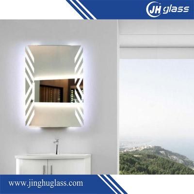 Jinghu 5mm Aluminum Hotel Bathroom Illuminated 4500K LED Lighted Mirror