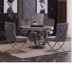 Large Round Contemporary Furniture Glass Table Marble Dining Table