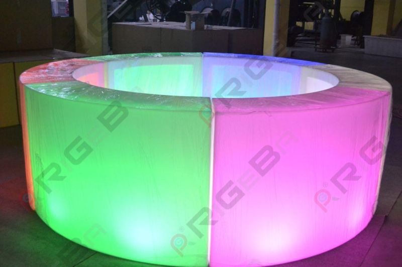 Disco DJ Party Events Wedding Battery Rechargeable LED Round Bar Counter Table Furniture for Club