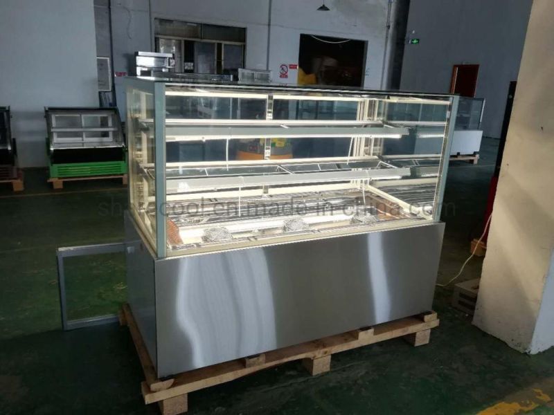 Stainless Steel Bottom Right-Angle Glass Door Cake Showcase
