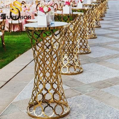 Outddor Banquet Furniture Gold Frame High Top Bar Table