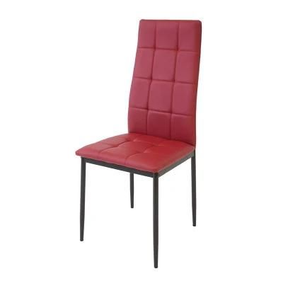 Modern Wholesale Restaurant Officehome Furniture Metal Legs PU Leather Steel Dining Chairs for Outdoor