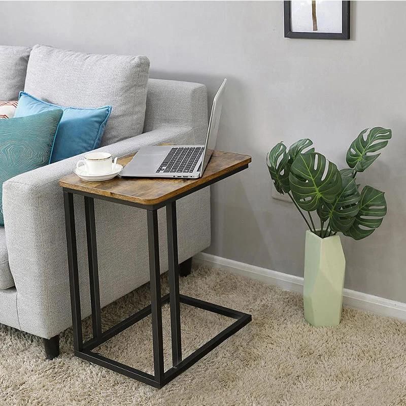 Modern Home Furniture C Shaped Side Table Sofas Coach Computer Coffee Table Entrance Aisle Storage Wooden Table Movable