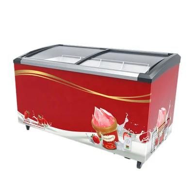 Freezer Showcase Supermarket Chest Freezer Glass Door Chiller Deep Freezer Ice Cream Freezer