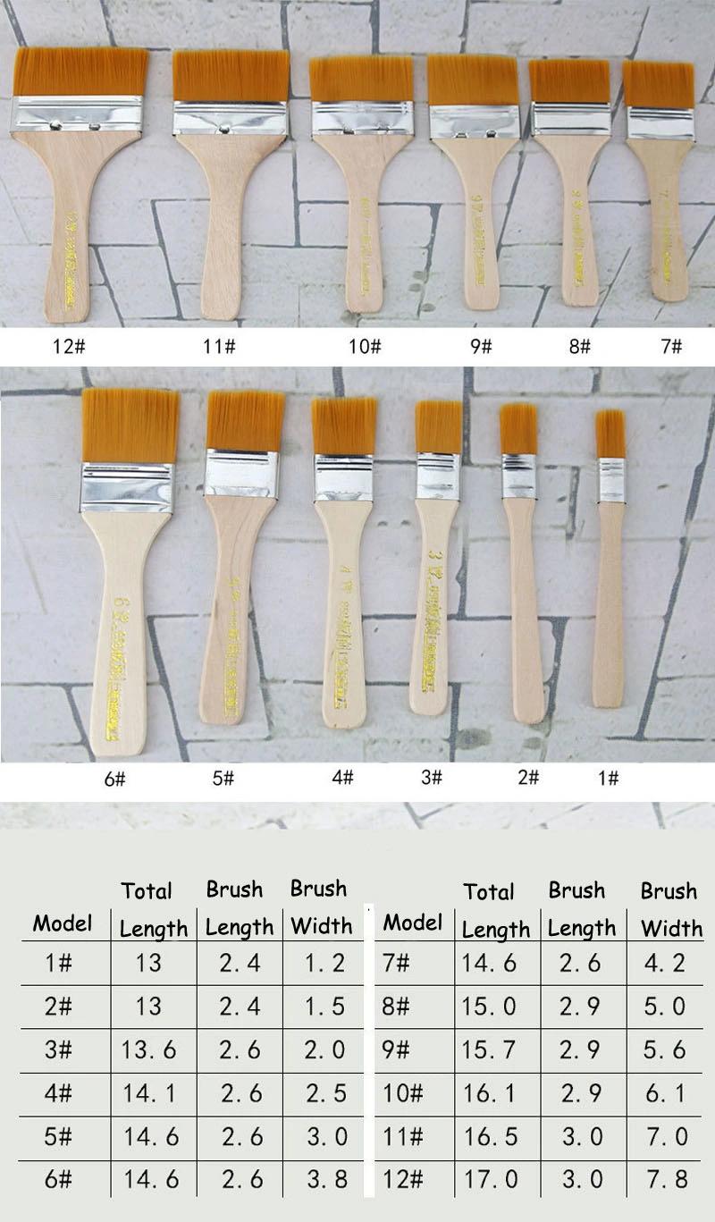 Nylon Hair Painting Brush Oil Watercolor Water Powder Propylene Acrylic Paint Brushes