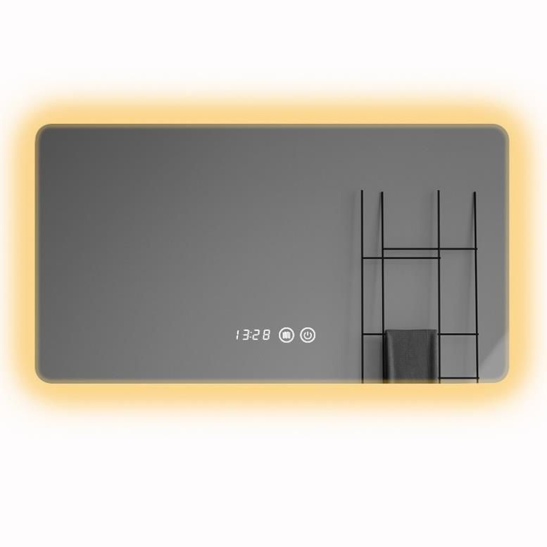 Kamali Custom Simple Design Hotel Rectangular Luxury Illuminated Defog Glass Backlit Bathroom Wall Mounted Smart LED Mirror