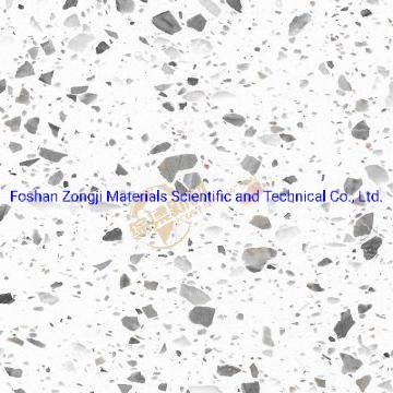 Large Black and White Crushed Terrazzo Stone for Cruise Ship Commercial Shopping Mall Flooring Tile