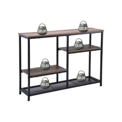 Rustic Console Table Industrial Sofa Table 3-Tier Wall Table